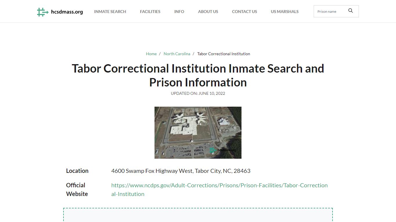 Tabor Correctional Institution Inmate Search, Visitation ...